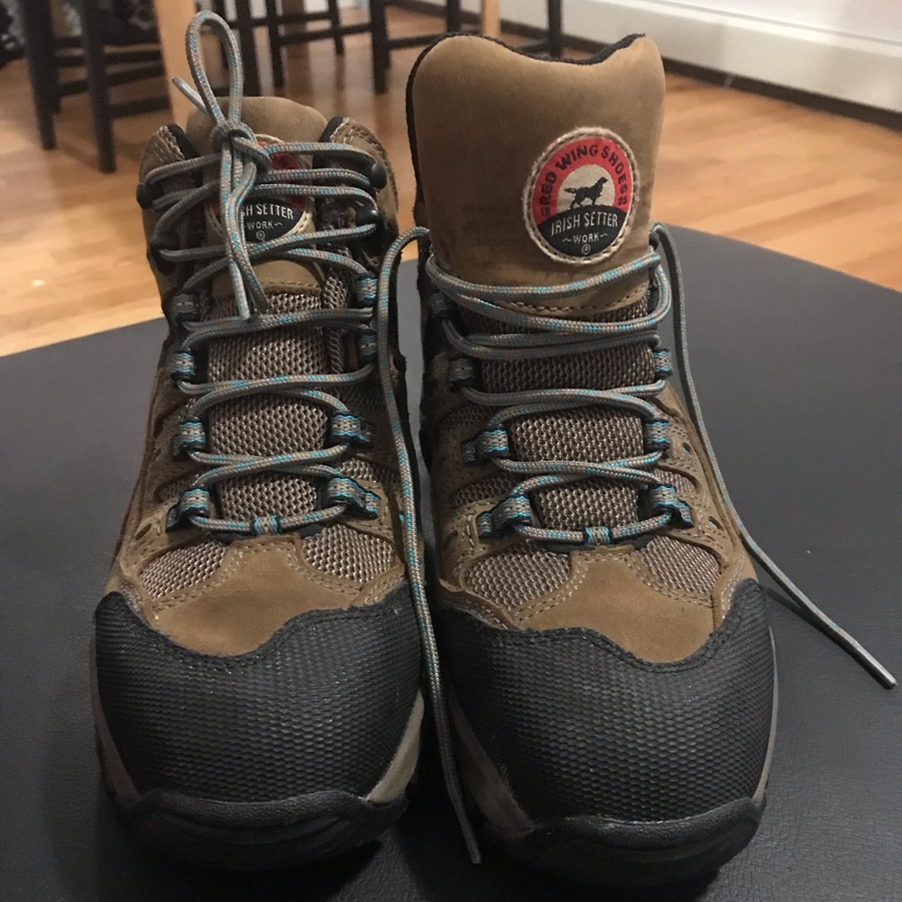 Steel toed work boots. Red wing shoes.